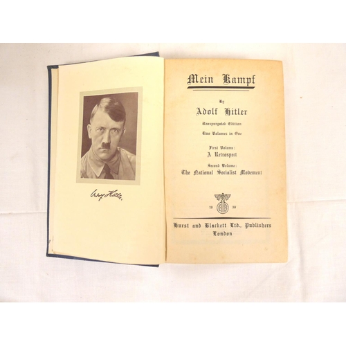 84 - HITLER ADOLF.  Mein Kampf. Port. frontis. English text. Orig. blue cloth, fading & wea... 