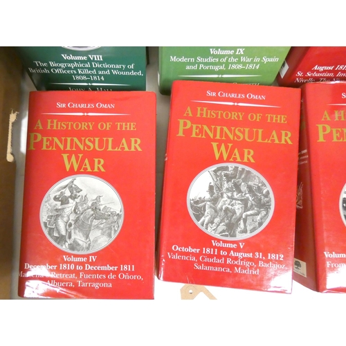 87 - OMAN SIR CHARLES.  A History of the Peninsula War. 7 vol. reprint in maroon cloth & d.w's, toget... 