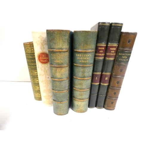 89 - ELLIS MRS.  Temper & Temperament. 2 vols. Dark half calf, marbled brds.; also Selectio... 