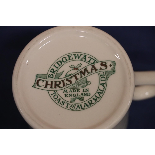 22 - Emma Bridgewater pottery to include Hearts butter dish, a jug and four Christmas mugs.