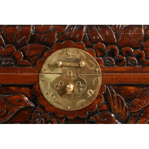 3 - Oriental lacquered treen table box, 30cm wide.