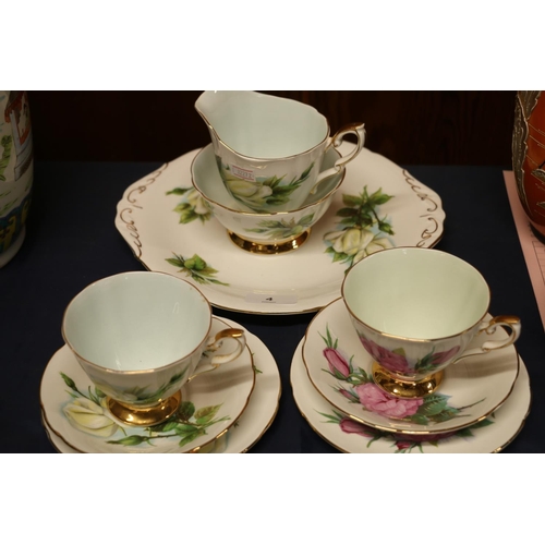 4 - Paragon Virgo floral decorated part teaset.