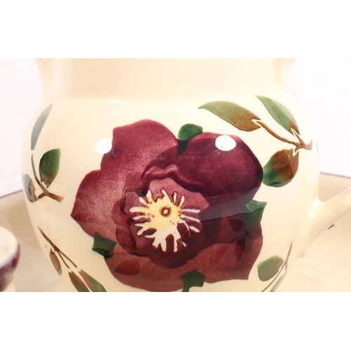 47 - Emma Bridgewater Hellebore jug, a platter, a plate, a mug and a shallow bowl.