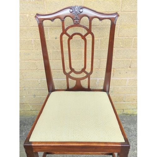 692 - Seven 20th century mahogany dining chairs to include a carver armchair, each in the Chinese Chippend... 