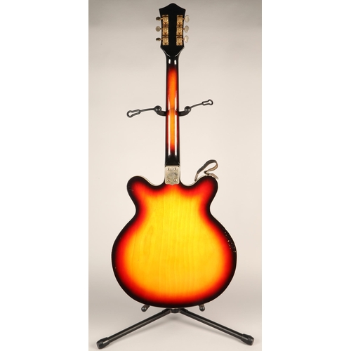 310A - Vox VG 6 semi- acoustic electric guitar, circa 1970, stamped on plate on back VOX VG 6 1072 FOREIGN'... 