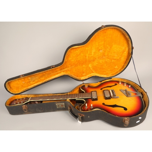 310A - Vox VG 6 semi- acoustic electric guitar, circa 1970, stamped on plate on back VOX VG 6 1072 FOREIGN'... 