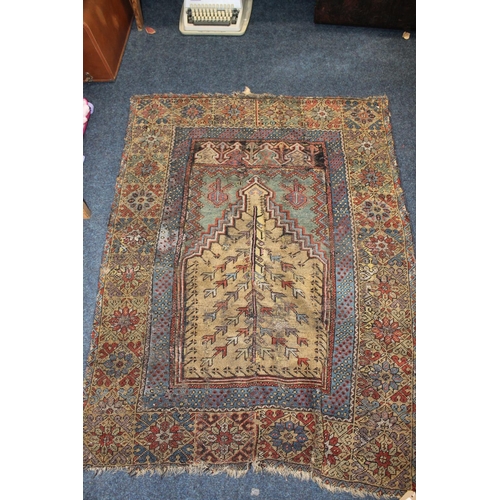 699 - Turkish rug with geometric tree of life design, 150cm x 115cm.