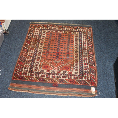 702 - Turkish prayer rug, 110cm x 90cm.