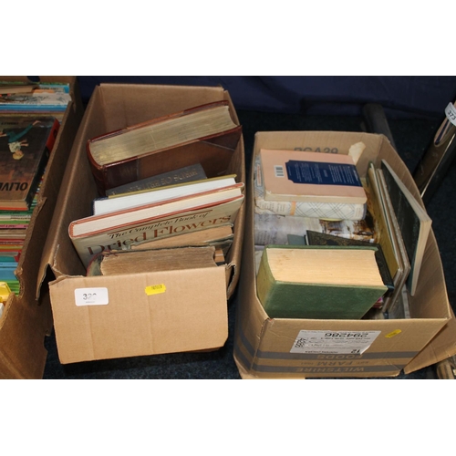 320 - Two boxes of books to include Canaries Hybrids and British Birds, etc.