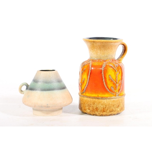West German fat lava style Jasba Pottery jug, and another