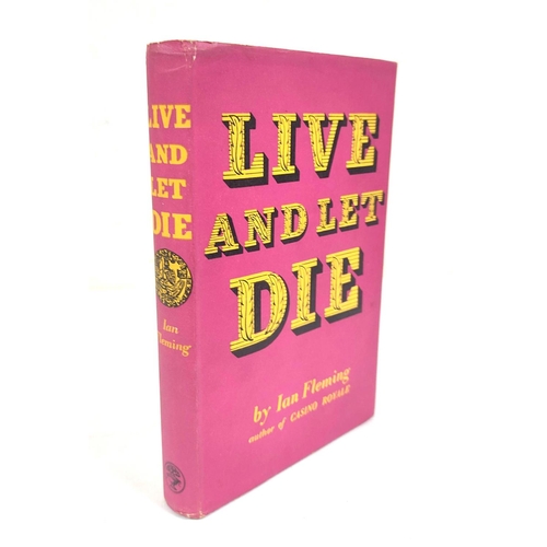 252 - FLEMING IAN.  Live & Let Die. Dark cloth with gilt coin motif in unclipped purple d.w. by the au... 