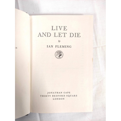 252 - FLEMING IAN.  Live & Let Die. Dark cloth with gilt coin motif in unclipped purple d.w. by the au... 