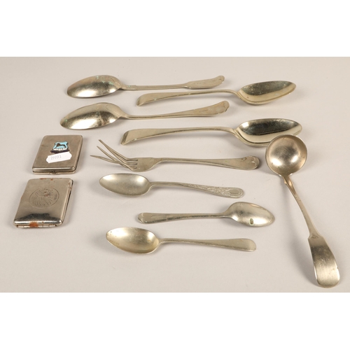 147 - Assorted plated silver and white metal including two vesta cases, Wembley 1924 and Native American c... 