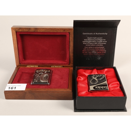 161 - 80 years of Zippo 1932-2012, two special edition anniversary lighters, one in wooden box ltd. ed. 00... 