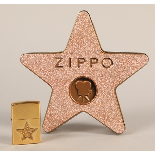 164 - Zippo Collectible of the Year 2001 special edition lighter 'Hollywood's Leading Light' in star shape... 