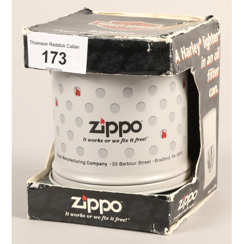 173 - Zippo special edition Harley Davidson lighter in oil filter design can