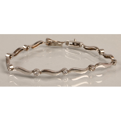 61 - Paul Kennedy silver gem set bracelet