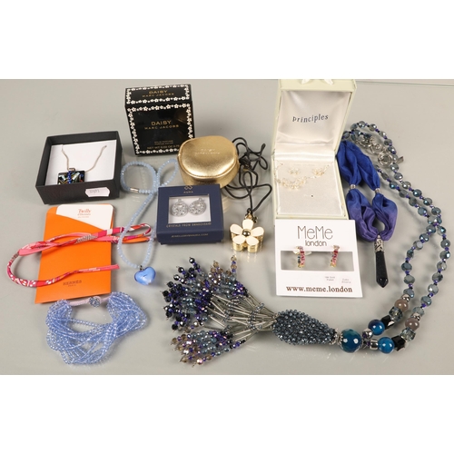 75 - Assortment of costume jewellery, including beaded necklaces, handmade, Swarovski set, 18ct plated CZ... 