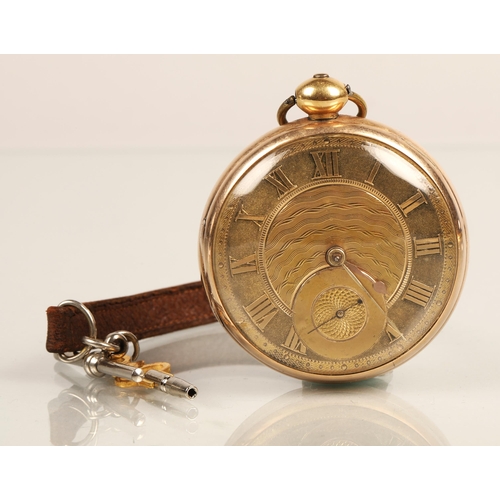 84 - 18ct gold open pocket watch, Birmingham 1824total weight 134 grams