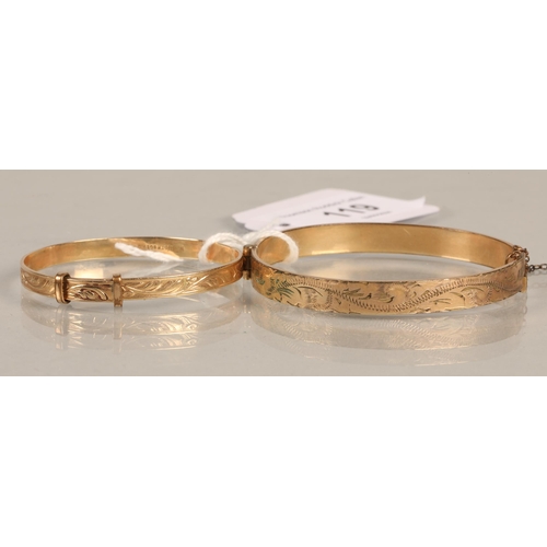 119 - Two 9ct rolled gold baby bangles