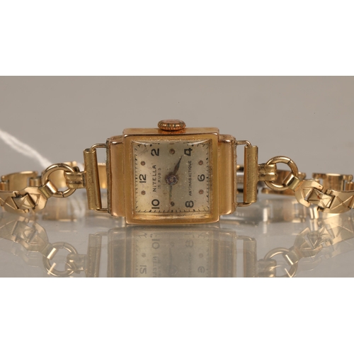 150 - Nitella Antimagnetique 18ct gold cased wristwatch