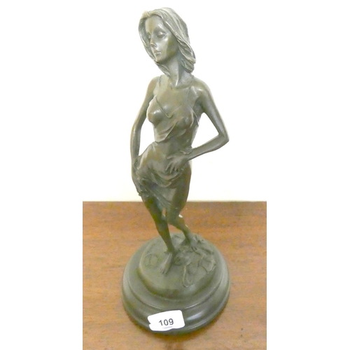 109 - Modern bronze figure signed F. Ruda H. 30 cmm