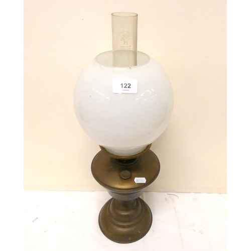 122 - Large brass oil lamp