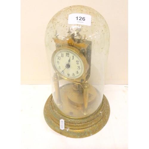 126 - Brass anniversary clock a/f