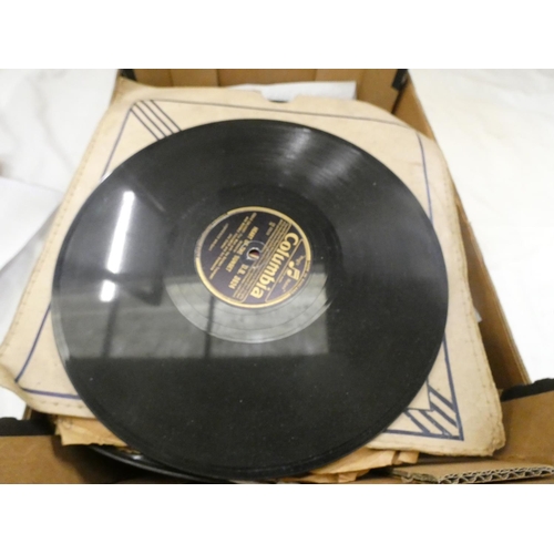 171 - Large box of various 78s and other vinyl records.