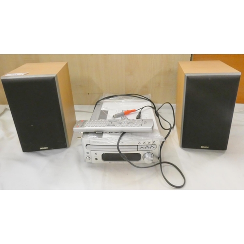 173 - Denon CD receiver and speakers.