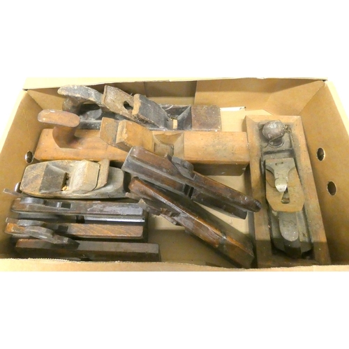 58 - Large box of vintage wood planes.