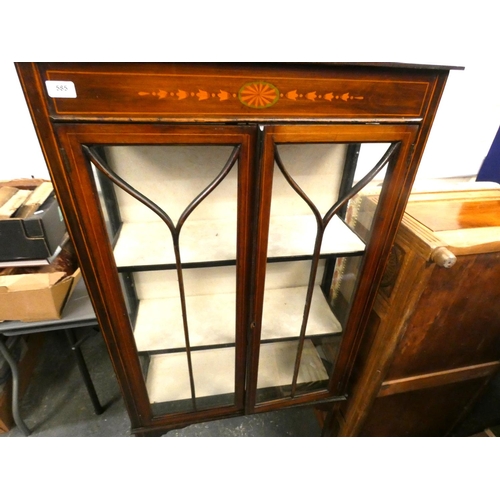 585 - Edwardian glazed display cabinet.