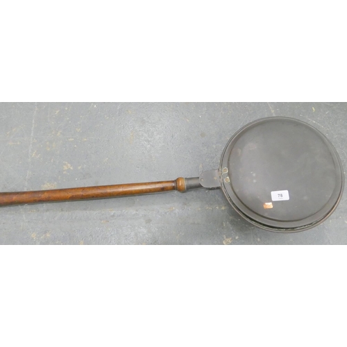 78 - Antique copper bed warmer.