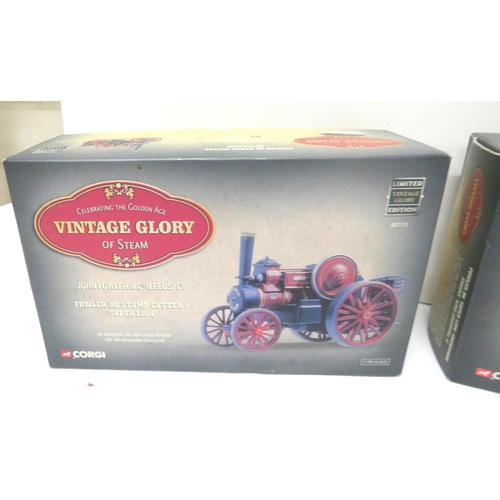 84 - Three vintage Glory John Fowler Leeds Corgi die cast steam engines.