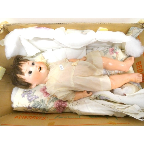 92 - Antique bisque head German doll.