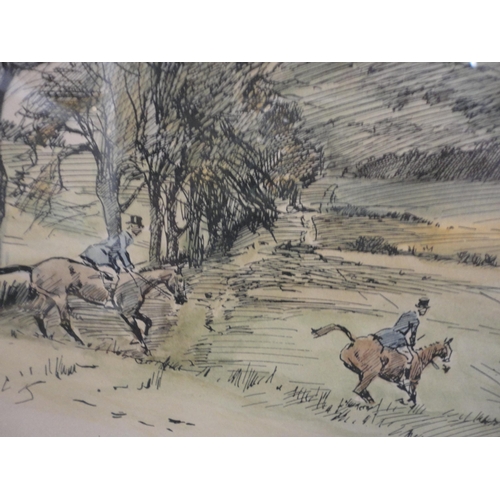 138 - Judith StowellHuntsman chasing a foxSigned, watercolour, also Duke of Buccleuch Hunt and other ... 