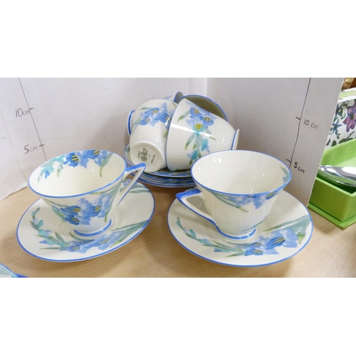 182 - Art Deco-style Royal Doulton part tea set and a similar Art Deco-style Royal Doulton trio.