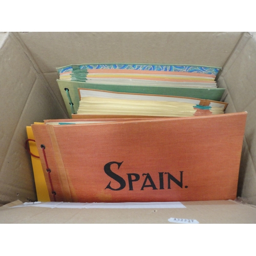 205 - Carton containing assorted tourist photograph albums and two cartons containing a collection of reco... 