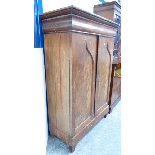 287 - 19th century mahogany bookcase with two panel doors.