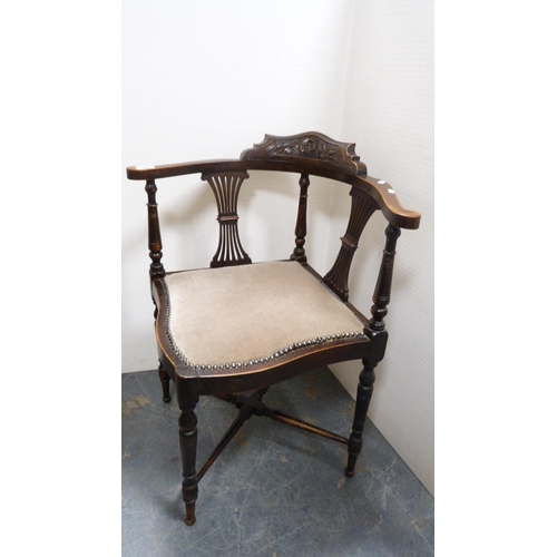 299 - Mahogany corner chair.