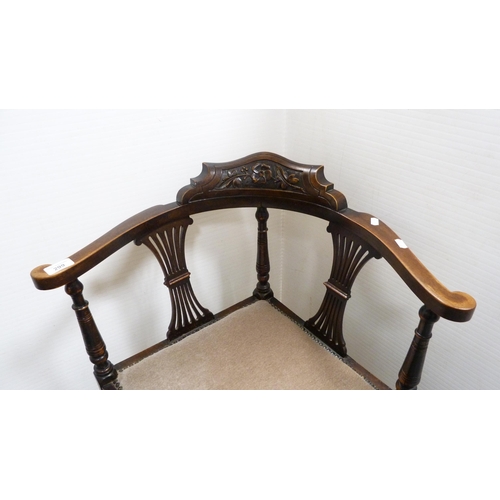 299 - Mahogany corner chair.