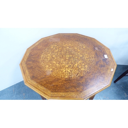 307 - Italian-style octagonal coffee table and a hall seat.  (2)