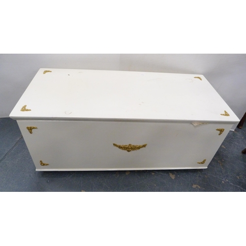 308 - Painted blanket box and a painted ship's-style storage chest.  (2)