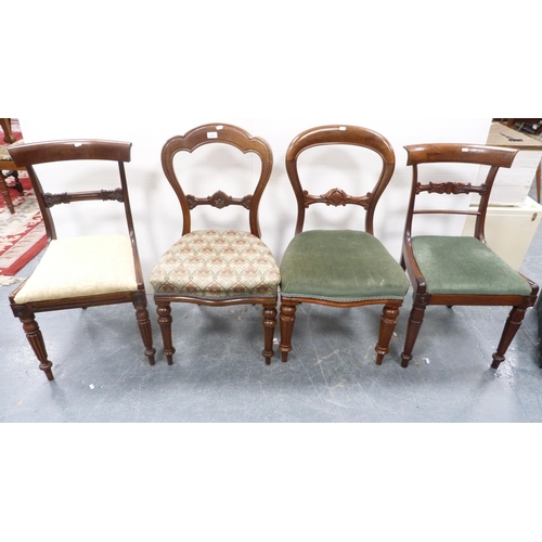 310 - Four assorted Victorian dining chairs.  (4)