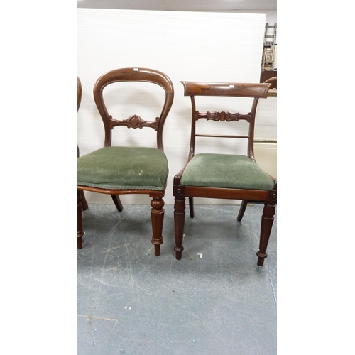 310 - Four assorted Victorian dining chairs.  (4)