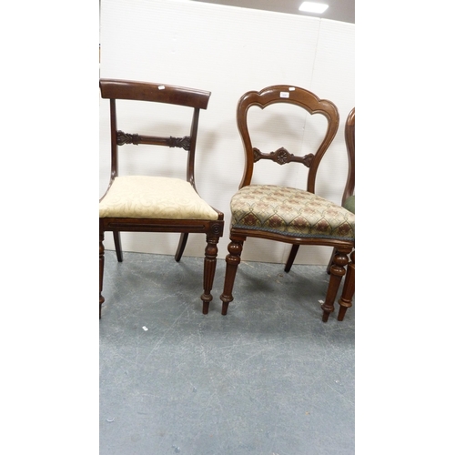 310 - Four assorted Victorian dining chairs.  (4)