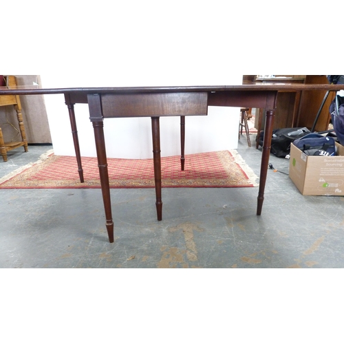 323 - 19th century mahogany drop-leaf dining table.