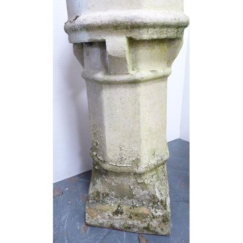 325 - Two castellated chimney pot planters.