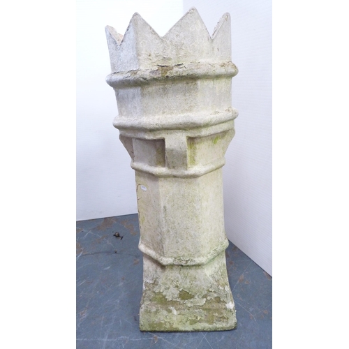 325 - Two castellated chimney pot planters.