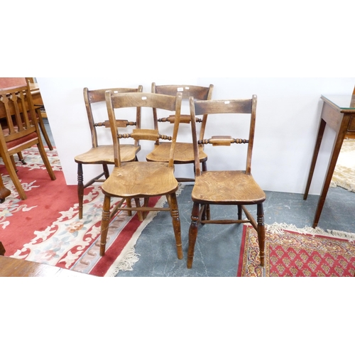 331 - Four assorted antique pine farmhouse chairs.  (4)